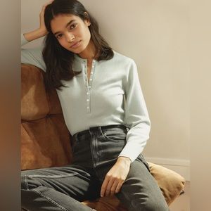 The Cashmere Henley in Laurel